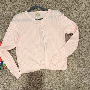 The Beaufort Bonnet Company Light Pink Cable Knit Button Cardigan